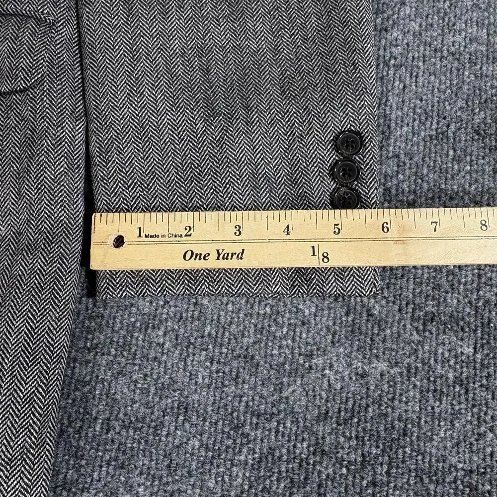 Lauren Ralph Lauren Blazer Mens 44L Wool Herringbone Sport Coat Jacket Classic